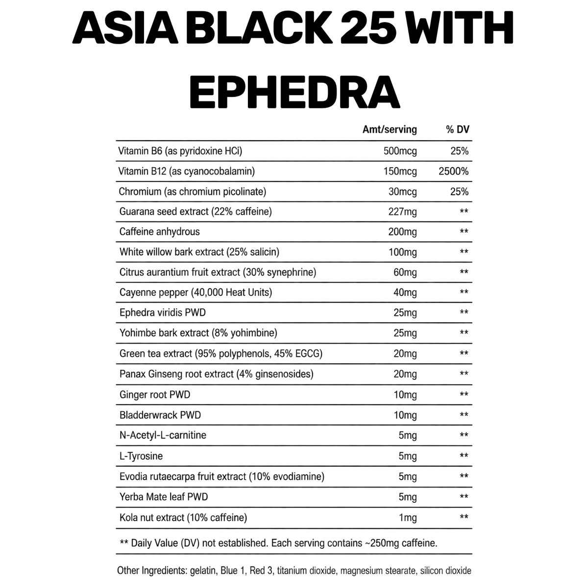 Cloma Pharma Laboratories Asia Black 25 With Ephedra