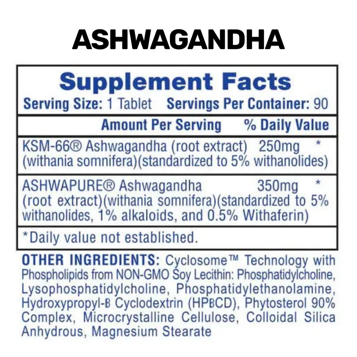Hi-Tech Pharmaceuticals Ashwagandha 90 Tablets