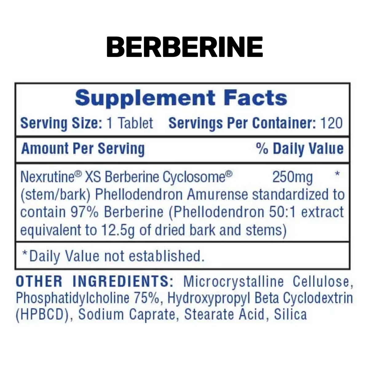 Hi-Tech Pharmaceuticals Berberine 120 Tablets